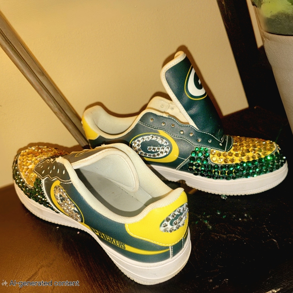 Green bay packer gemmed shoes